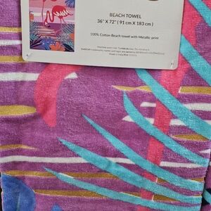 New| Bebe Beach Towel | Colorful Flamingo Beach Towel